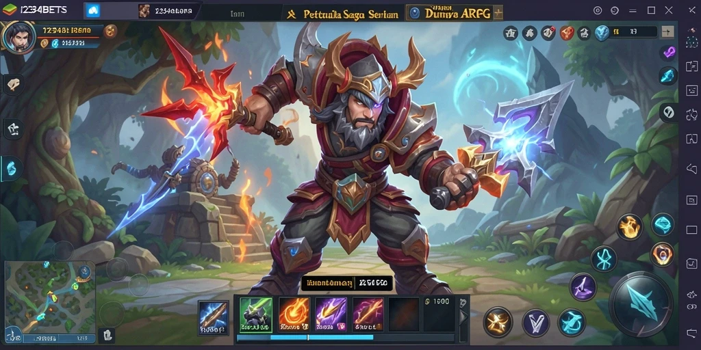 Tangkapan layar utama dari gameplay ARPG 1234BETS yang menegangkan.