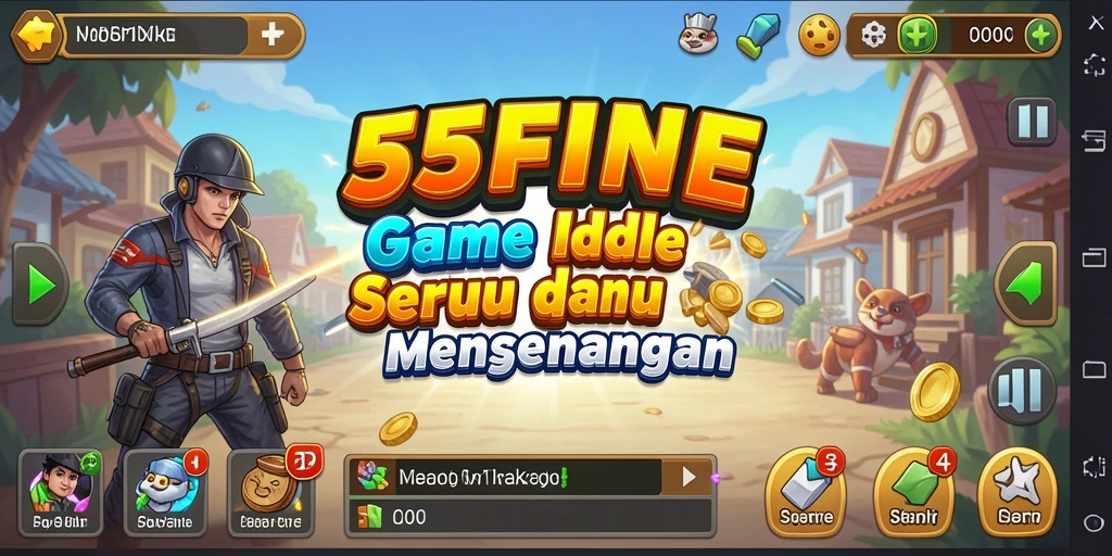 Tampilan gameplay seru di <strong>55FIVE</strong> dengan karakter-karakter unik.