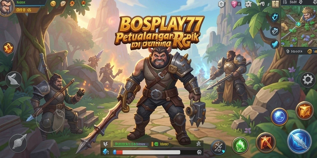 Screenshot utama BOSPLAY77 menampilkan aksi pertempuran yang mendebarkan.