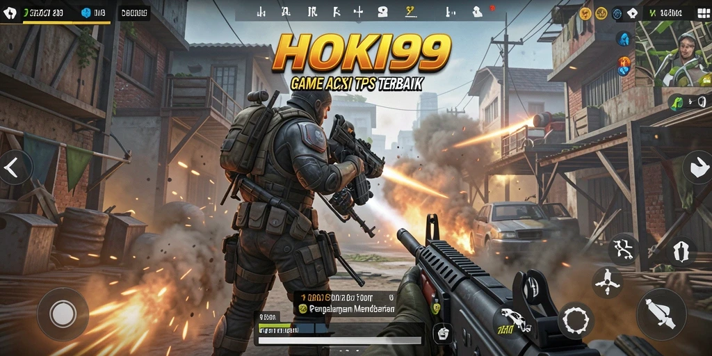 Tangkapan layar gameplay HOKI99 yang menunjukkan aksi menegangkan dalam pertempuran TPS.