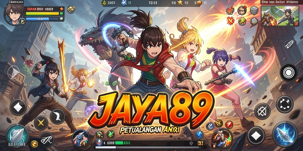 Tampilan gameplay JAYA89 dengan karakter anime yang menakjubkan.