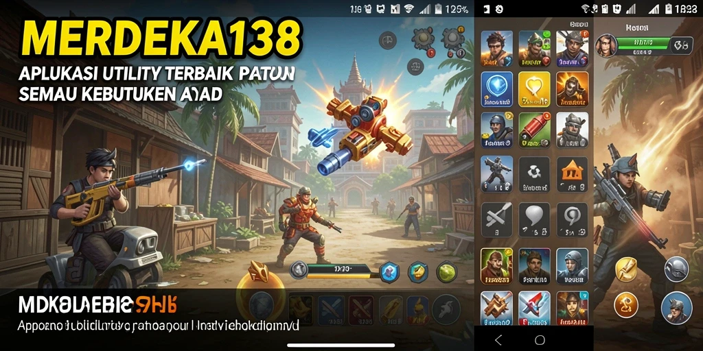 Tampilan utama MERDEKA138 dengan fitur-fitur utilitas yang menarik.