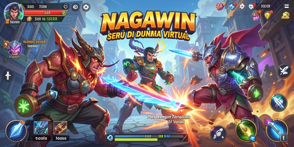 Screenshot menampilkan aksi pertarungan epik di NAGAWIN.