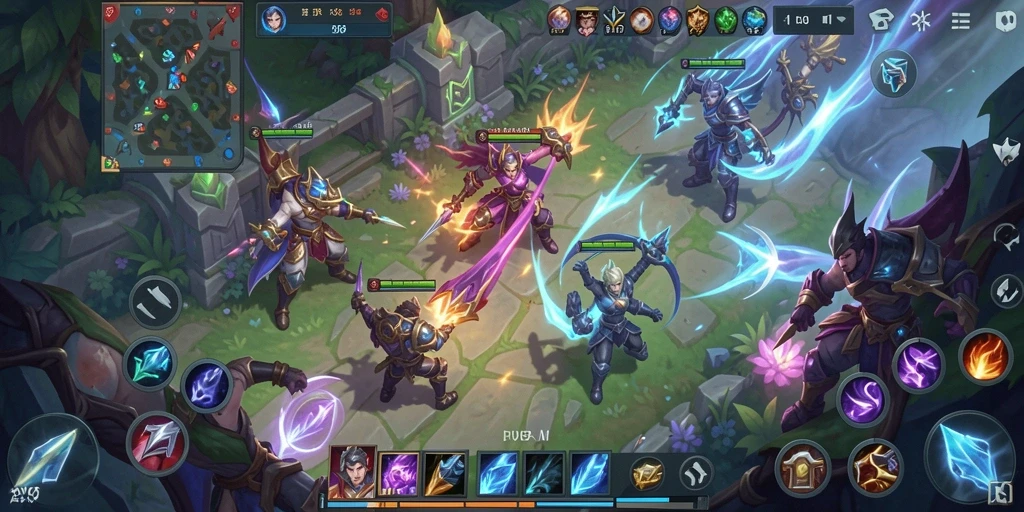 Tampilan aksi seru dalam gameplay OVO88 MOBA.