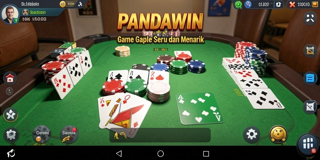 Tampilan gameplay Gaple yang seru dan interaktif dalam PANDAWIN.