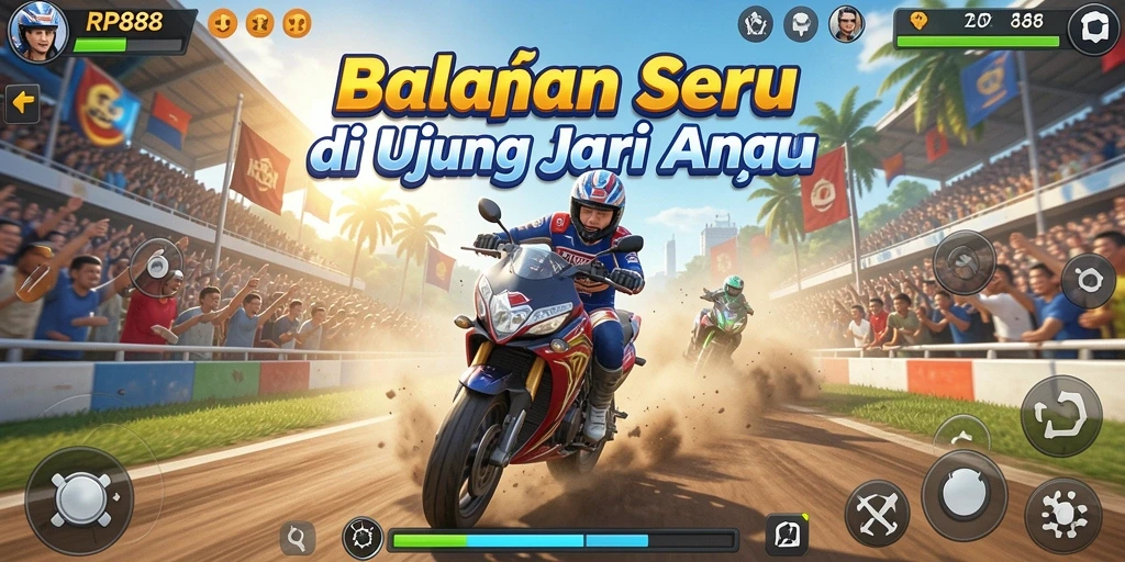 Tangkap aksi balapan mendebarkan di RP888 dengan grafis luar biasa.