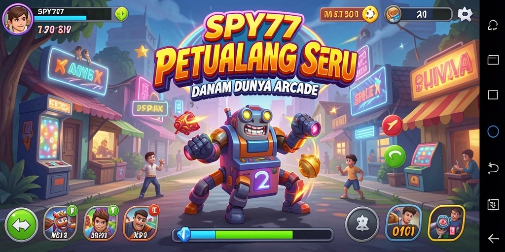 Screenshot menampilkan momen aksi mendebarkan dalam game Arcade SPY77.
