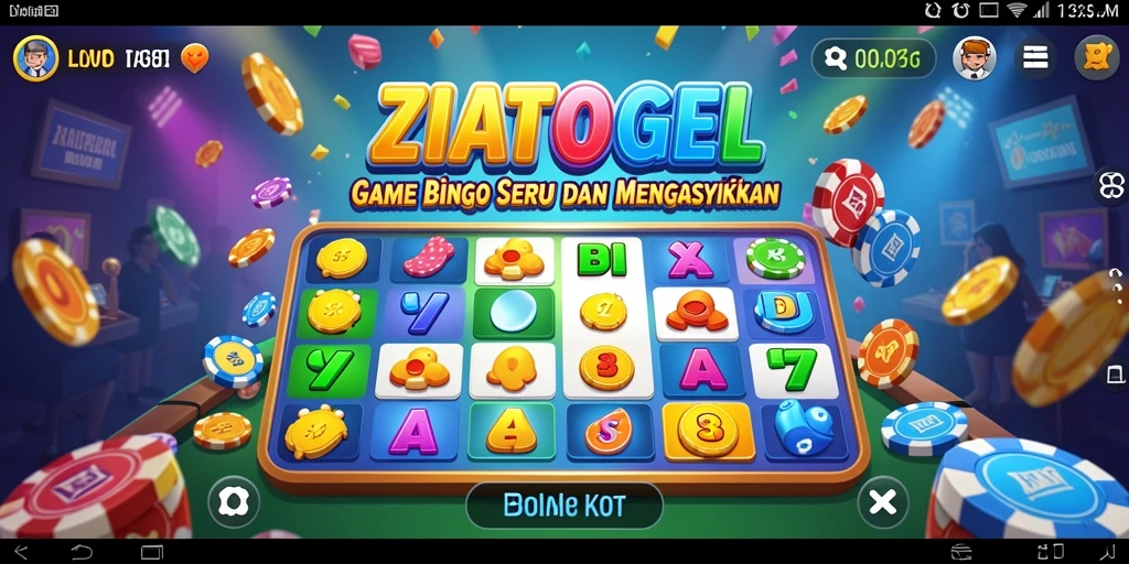 Tampilan gameplay Bingo yang seru dan menantang di ZIATOGEL.